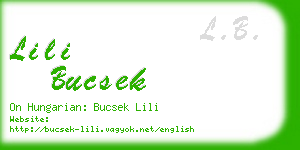 lili bucsek business card